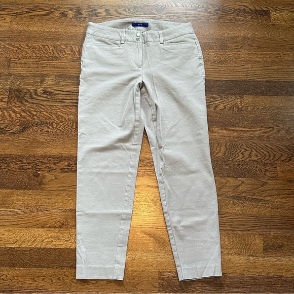 Apt. 9 Beige Tan Cropped Slim Fit Pants - Size 4 - Picture 1 of 8